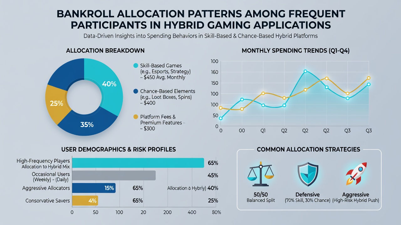 Infographic illustrating user bankroll splits between casino and sports betting features